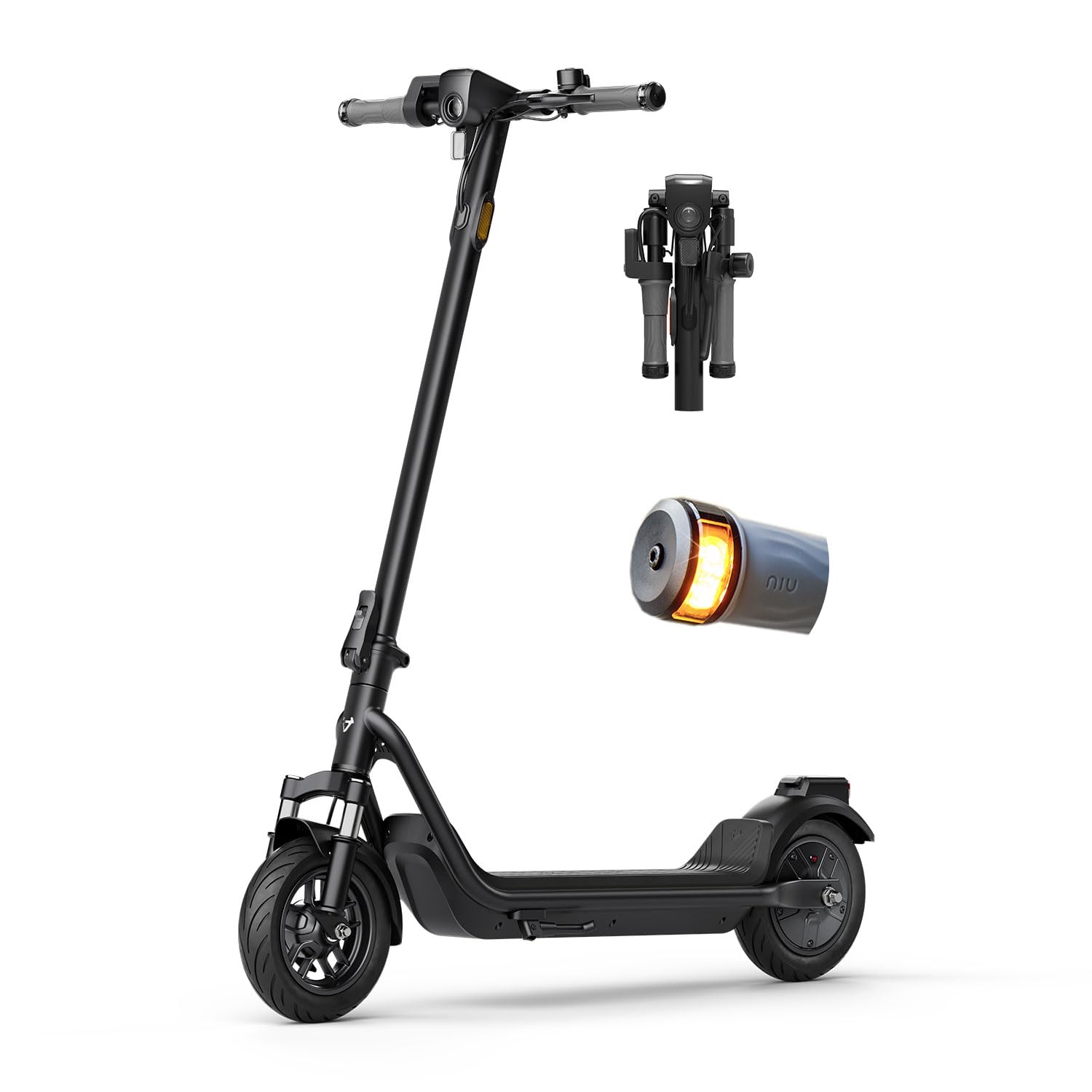 NIU K100F/K300X Electric Scooter Adults - 600W-900W Peak Power, 18-41 Max Range, Top 17.4-23.6 MPH, Portable E Scooter w/Suspension for Commute, Sup. Turn Signal, Folding Handlebars(Only K100F)