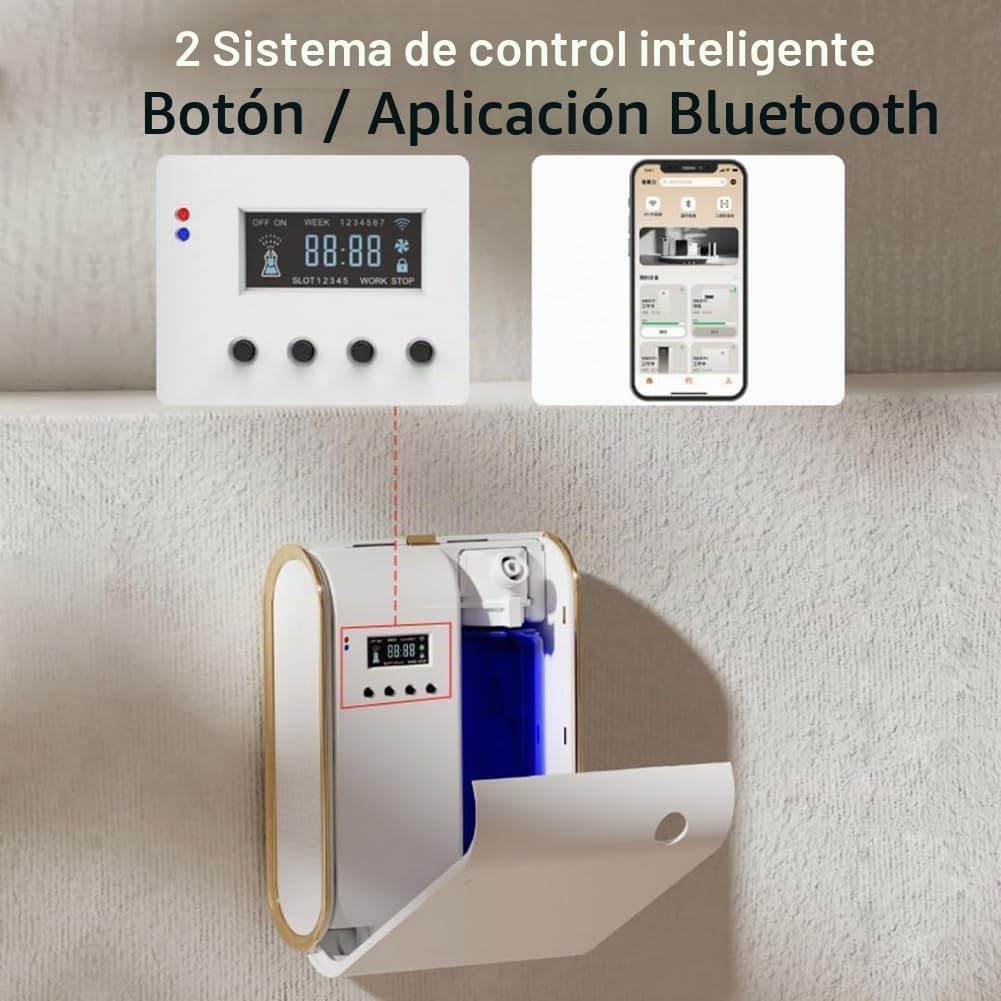Máquina Difusora De Aroma Inteligente Eléctrica, Difusor De Aroma Sin Agua De 350 Ml con Control Remoto, Difusor De Aroma Comercial De Montaje En Pared para El Hogar, Hotel, Oficina, Negocios, SPA