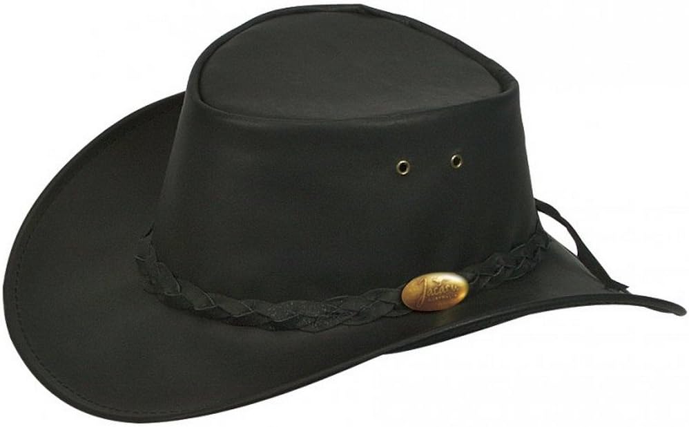 Kangaroo Leather Outback Hat - 1001Brn