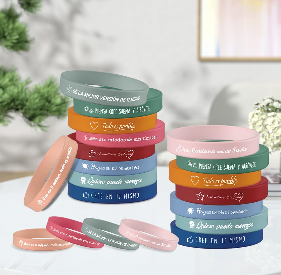 AstraGlam Portachiavi Motivazionali 12 Pezzi, Set Con Citazioni Ispiratrici, Silicone Morbido Con Anello Metallico Resistente, Perfetto Come Regalo Di Squadra