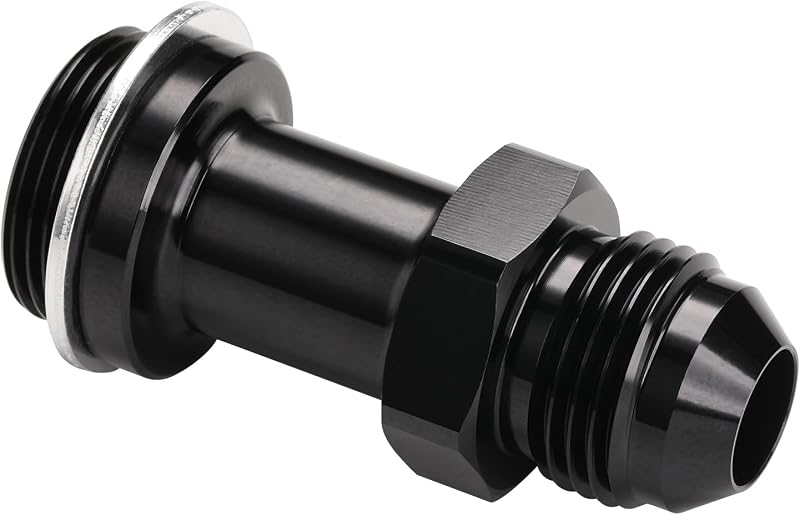 Adaptador de entrada do carburador 8AN macho para 7/8-20 Podavelle em alumínio preto – 5,4 cm