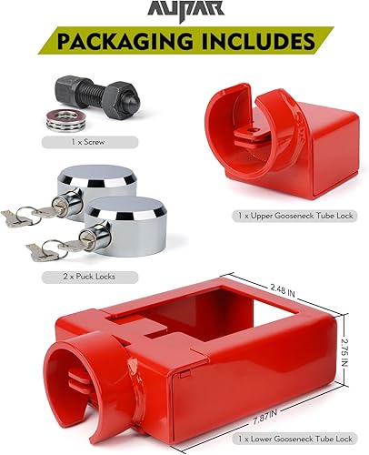 Miniatura 7 de Cerradura de remolque de cuello de cisne para la mayoría de acopladores de placa inferior de 7 pulgadas, cerradura de remolque diseñada por patente