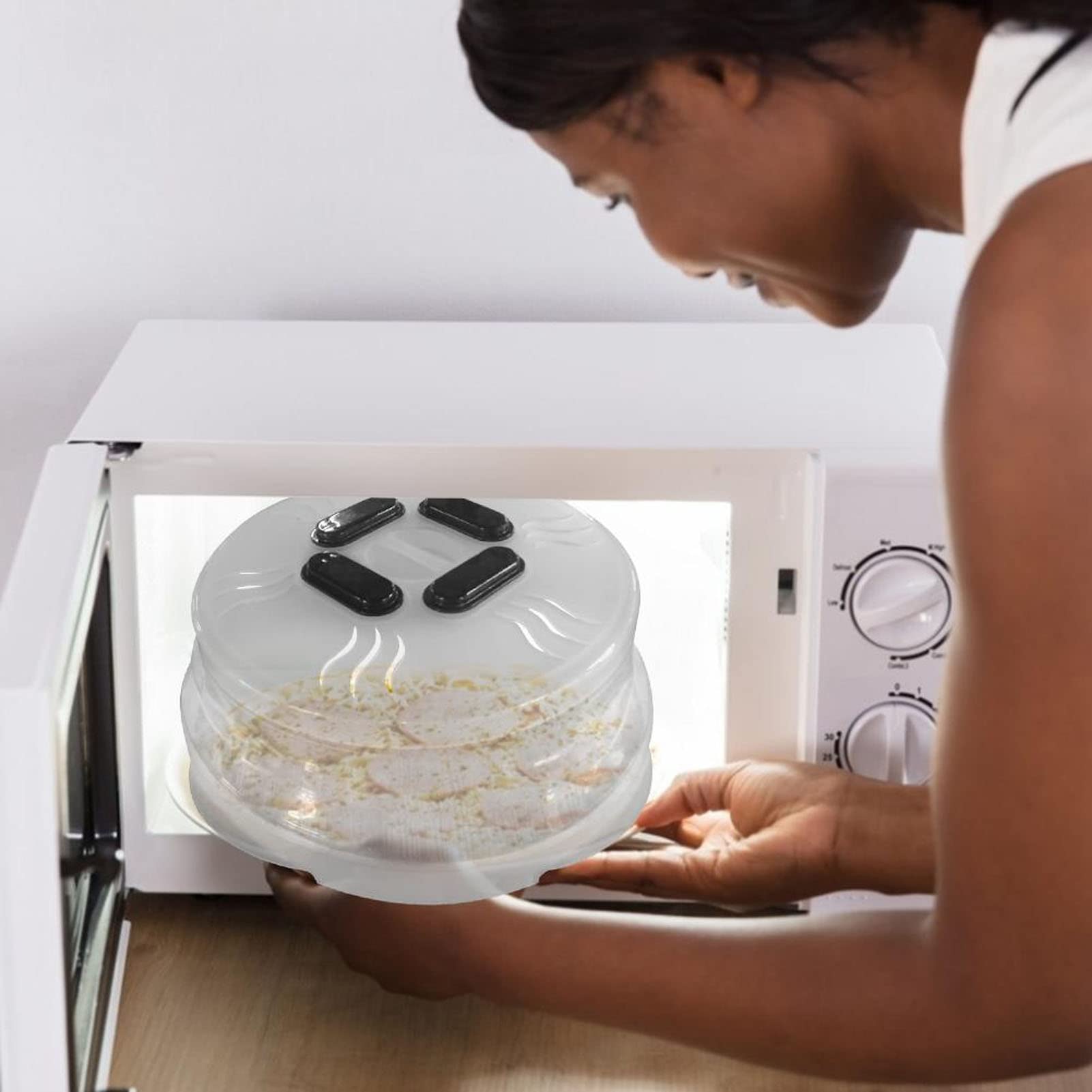 Couvercle Pliable Magnétique Anti-Éclaboussures Pour Micro-ondes - 27 Cm