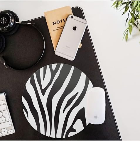 Hediyesepeti Şık Zebra Desenli Yuvarlak Mouse Pad 20 x 20 cm