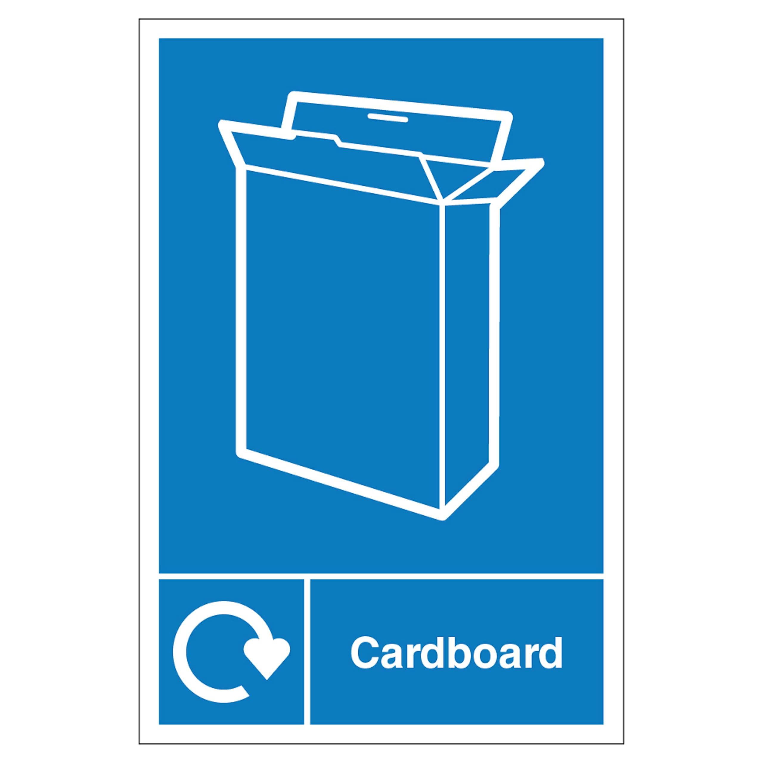 V Safety WRAP - Cardboard Recycling 300 x 400mm - 1mm Rigid Plastic Safety Sign