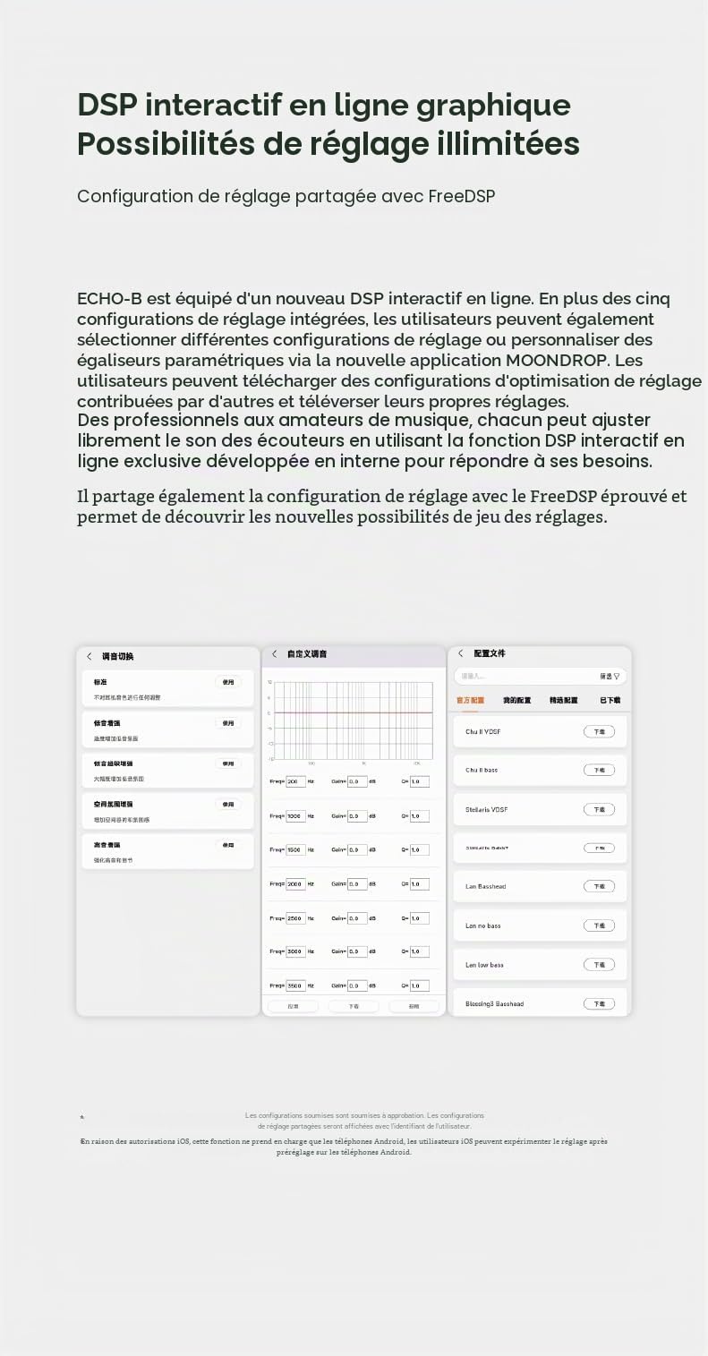 Moondrop Echo-B 32 bits/384 kHz USB portable Type-C vers casque DAC/AMP avec adaptateur jack 4,4 mm entièrement équilibré