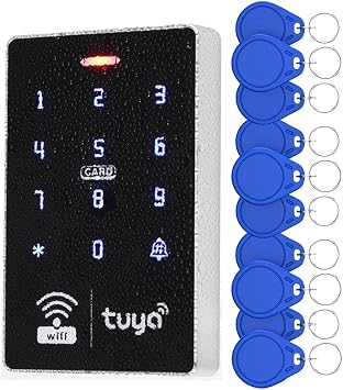 WiFi Smart Access Controller, IP68 Waterproof RFID Keypad, Tuya APP Remote Control, Wiegand 26/34, Dual-Frequency125KHz/13.56MHz, Unlocking Records Tracking