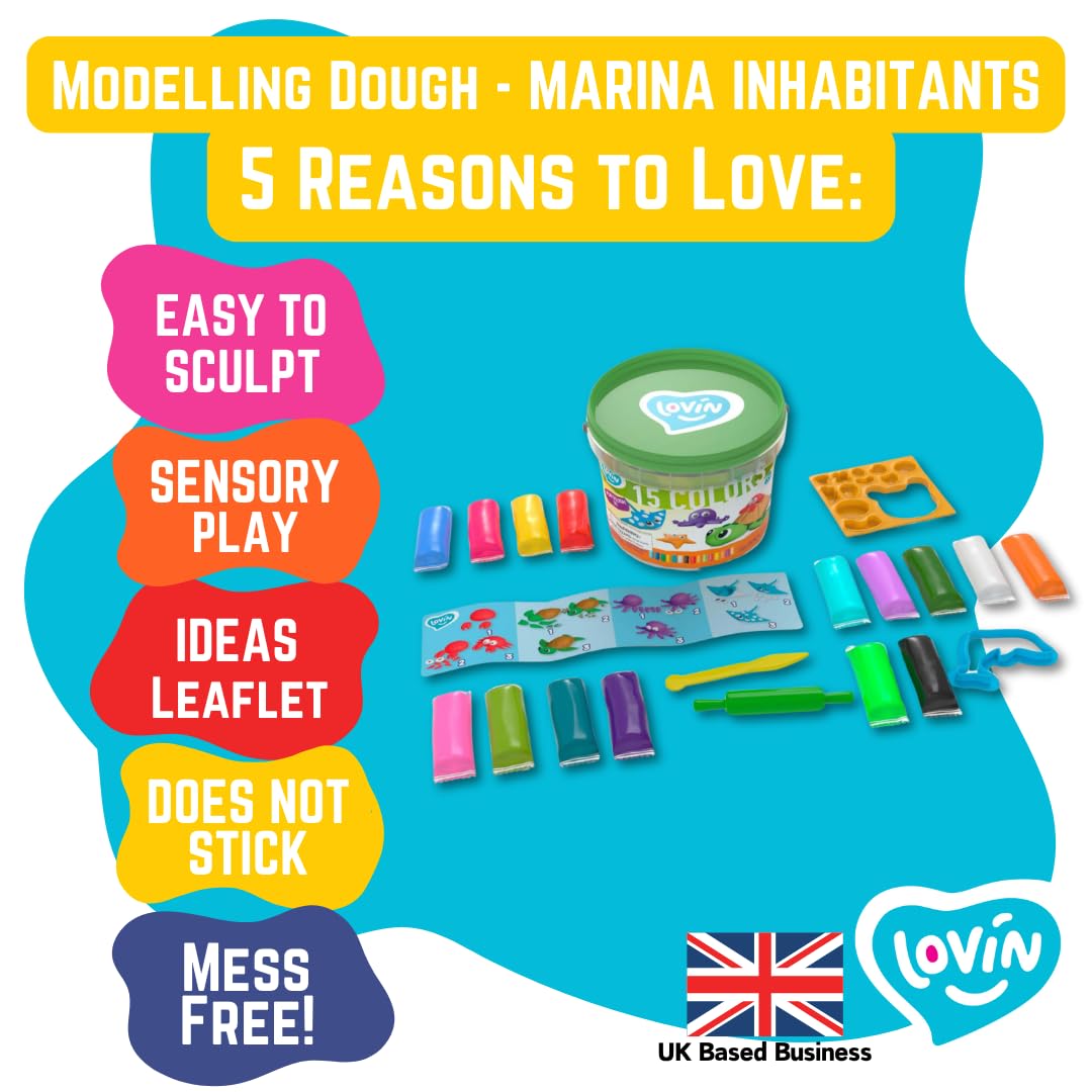 Marine Inhabitants Dough, Lovin Modeling Set including Colour Dough, Craft Kits for Kids, Arts and Crafts for Kids - Image 2
