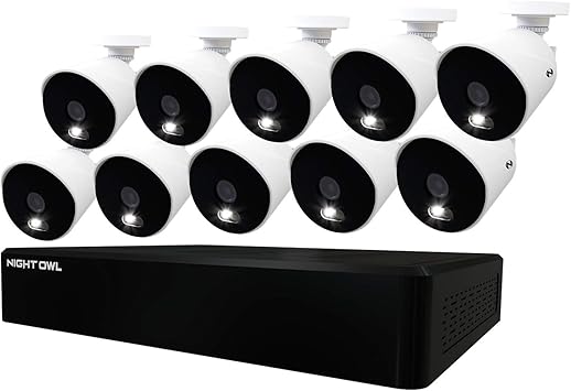 Amazon Com Night Owl Cctv Video Home Security Camera System With 10 Wired 4k Ultra Hd Indoor Outdoor Cameras With Night Vision Expandable Up To A Total Of 12 Wired Cameras And 2tb