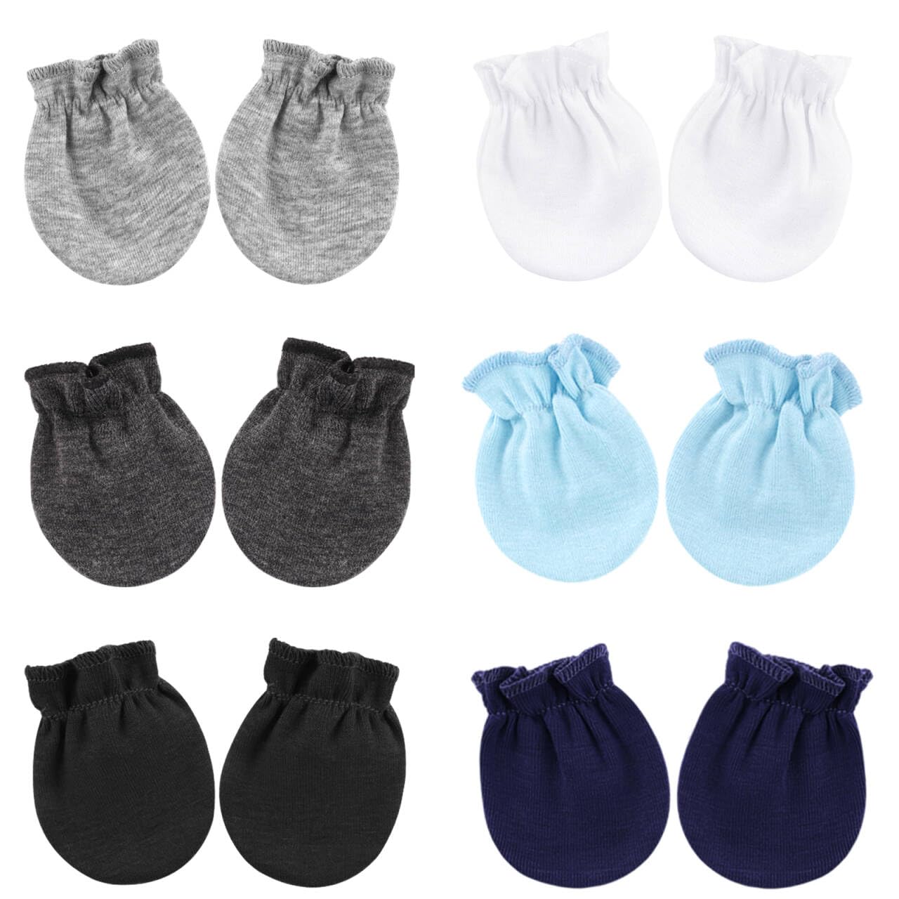 Dreshow 6 Pairs Baby Mittens Mt02-06 Newborn Baby Mittens Infant Gloves No Scratch Mittens Cotton Gloves For 0-6 Months