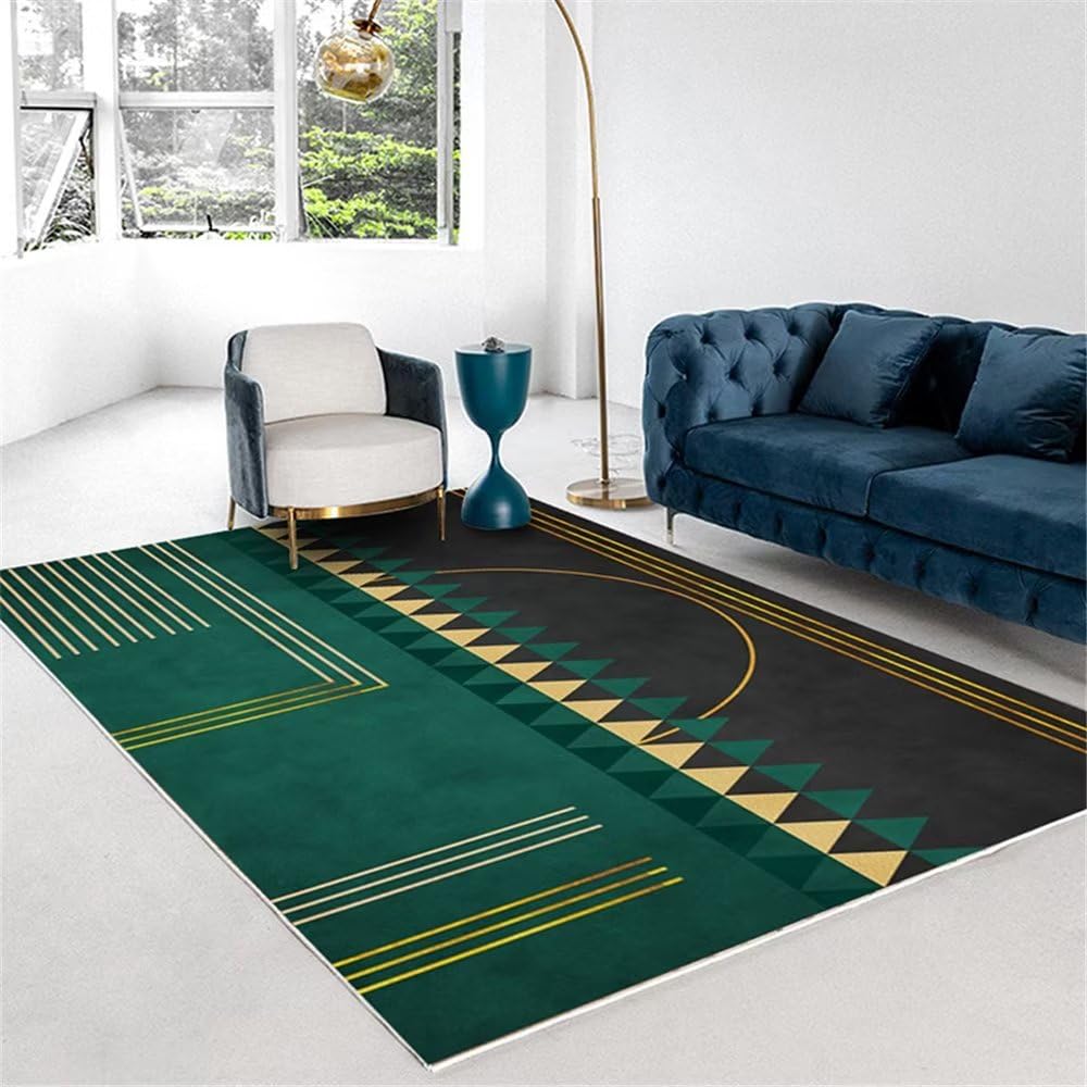 Tapis lavable en machine salon turquoise 80x160 cm pour chambre enfant et dressing moderne