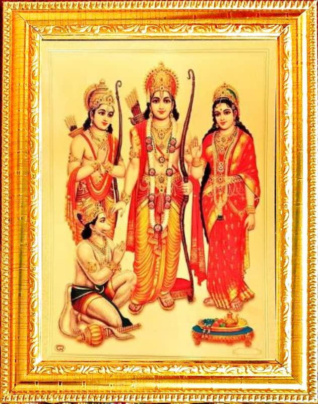 VCATRNOW Ram Darbar Photo frame for Pooja Hindu Bhagwan Devi Devta