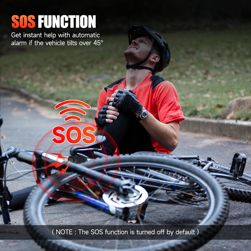 WSDCAM Allarme per bici aggiornato con telecomando, allarme di sicurezza antifurto forte da 113 dB, raggio di 60 m, impermeabile IP65, ricaricabile USB-C, clacson e localizzatore per bici elettriche