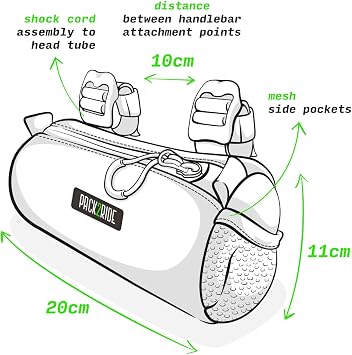 PACK2RIDE Perfecta Handlebar Bikepacking Bicycle Bag-Waterproof Fabric -Handmade - Large Volume-Light -With Mesh Pocket - Suitable for Mountain, City, Tour, Road, Electric,Gravel Bikes and 1.5L Kayote Brown
