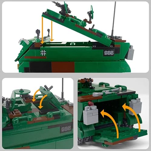 Ww2 Military Mtw M113 Armored Personnel Carrier Building Kits, Fighting Vehicle Blocks, Tracked Armored Car Construction Toys For Adults And Kids, Collectible Tank Model Bricks Gift (735 Pieces) #TOP3