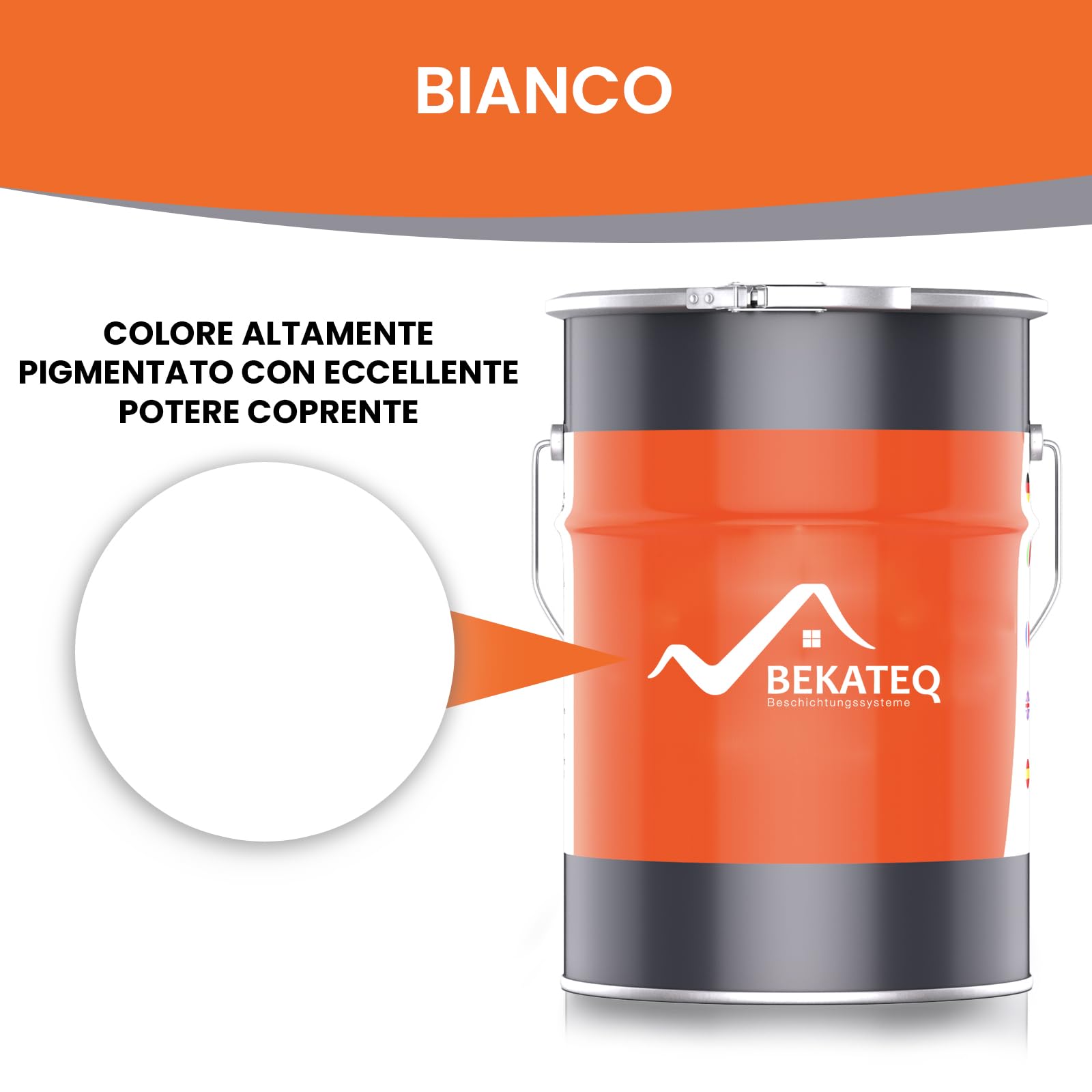 BEKATEQ Pittura protettiva per legno Bianco 5l Pittura per legno per interni & esterni I Vernice per parquet, porte, scale, recinzioni ecc. I Altamente coprente contro le intemperie BE-420