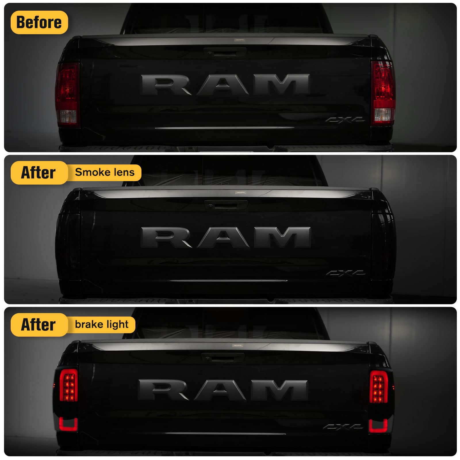 LitMiRaCle Upgrade LED Tail Light Compatible with Dodge RAM LED Taillight Brake Light Taillight Assembly (2PCS)