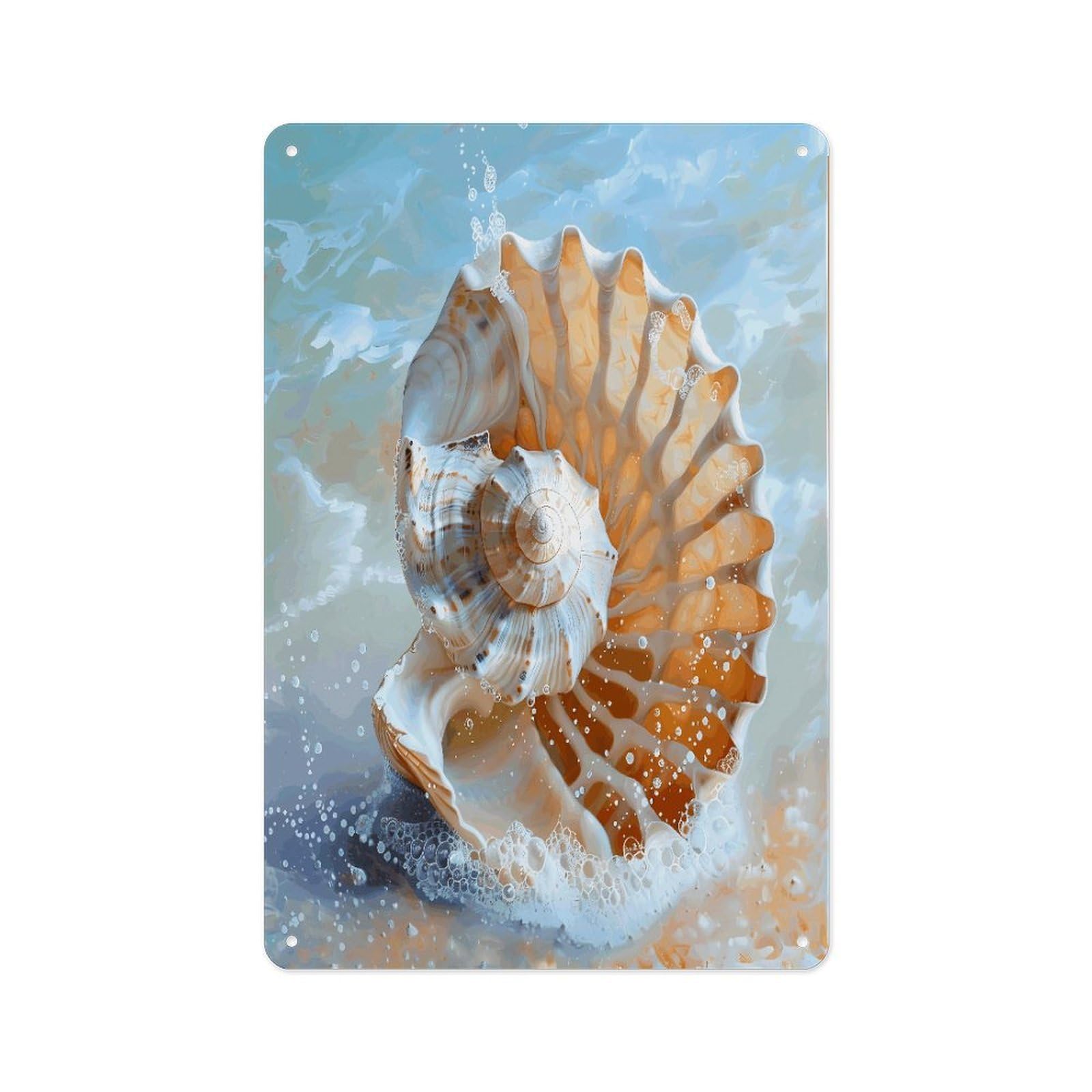 Fekiloot Style Ocean Seashell Wall Decor Metal Signs Tin Signs Poster