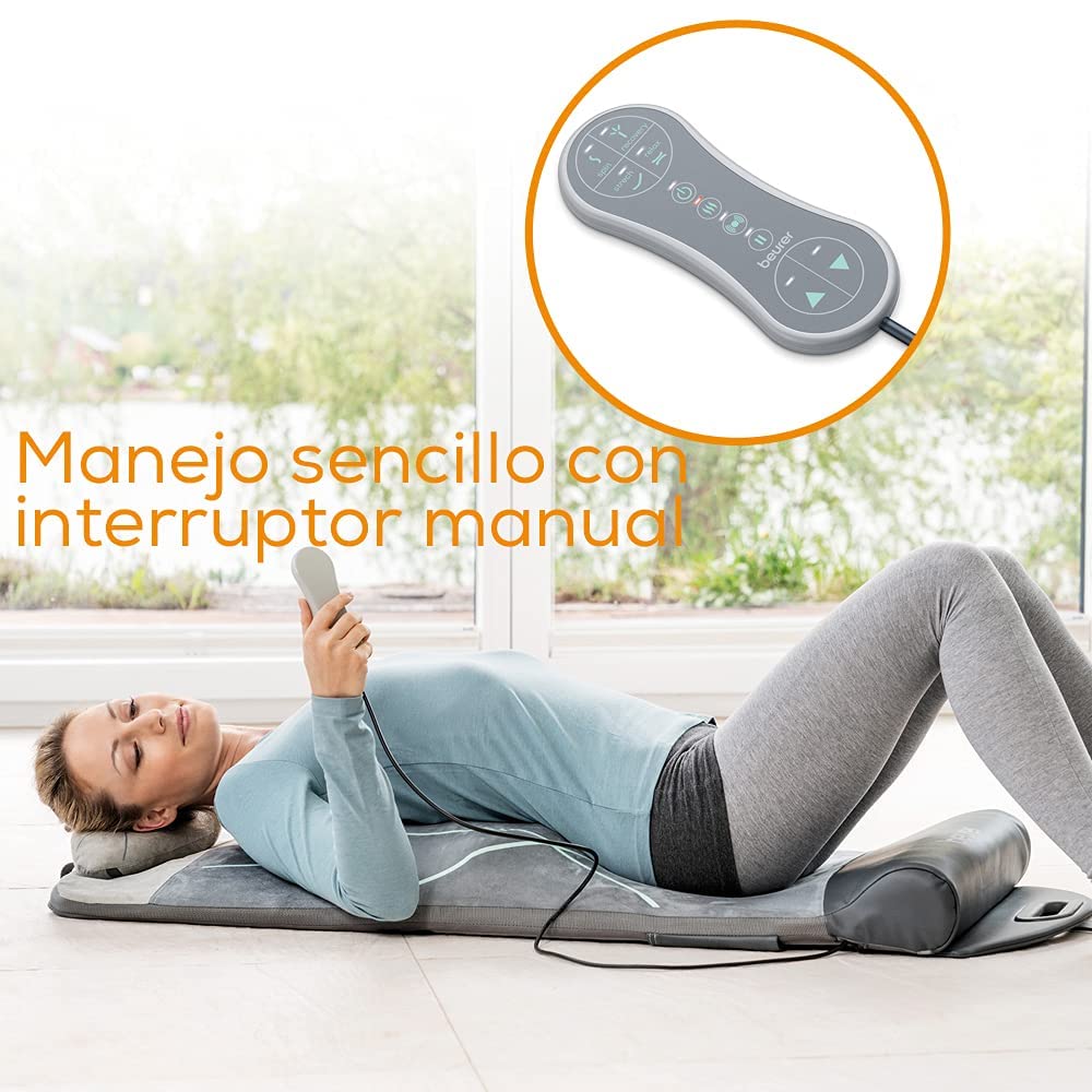 Beurer MG 280 Esterilla para yoga y estiramientos, para estirar los músculos y relajarse, estera de masaje para el cuello, los hombros y la espalda, plegable
