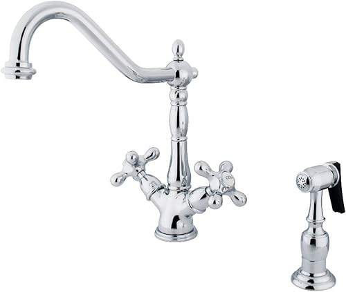 Kingston Brass KS1231AXBS Heritage - Grifo de cocina, 8-916 pulgadas, cromo pulido