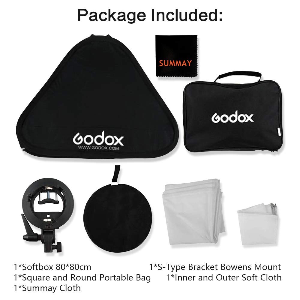 Godox pieghevole Softbox Diffusore Octobox per flash Nikon SB800 SB900 SB910 Canon 430EX 580EX2 600EX YN 560II 560III 565EX 568EX 568EX2 Godox V850 V860C (circa 80x80 cm)