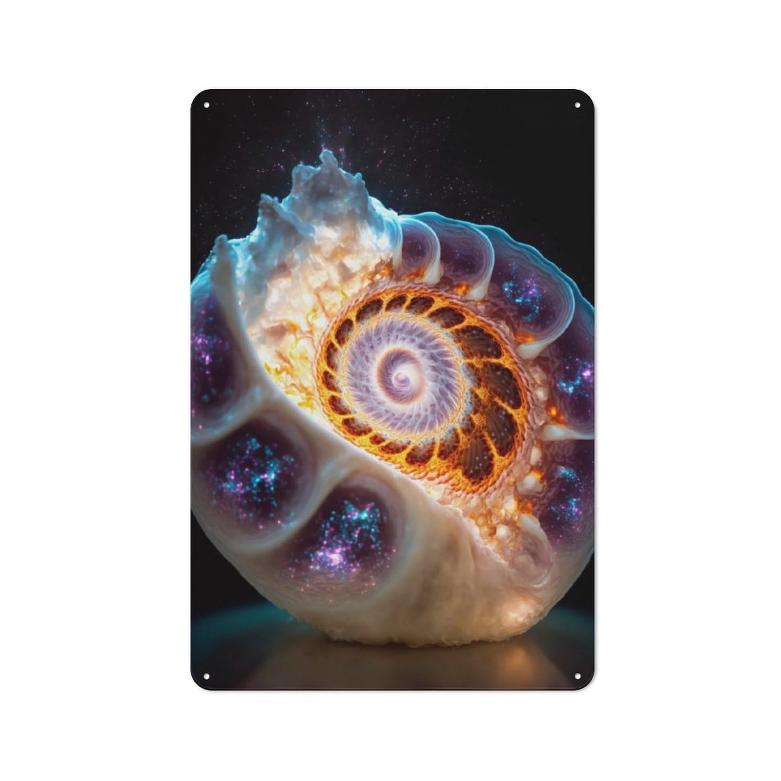 Junmoney Stellar Seashell Metal Sign 30X20cm With For Home Bar Wall, Rustic Decor, For Collectors Decorating Home Bars And Entertaining Spaces
