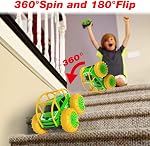 Voitures de télécommande à recharge directe rapide pour enfants, voitures amphibies Rc avec LED Lumières 360° Roulement de voitures 2.4Ghz 15km/h 4WD Tous terrains RC Camions pour garçons filles âgées 3+