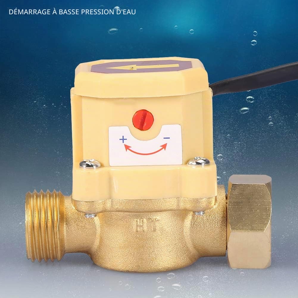Commutateur de Débit Automatique, Pompe à Eau à Filetage G1/2-G1/2, Capteur de Débit Réglable, Commutateur de Commande Automatique de Pression 0,6 MPa 220 V 1,5 A, Débit, Capteurs