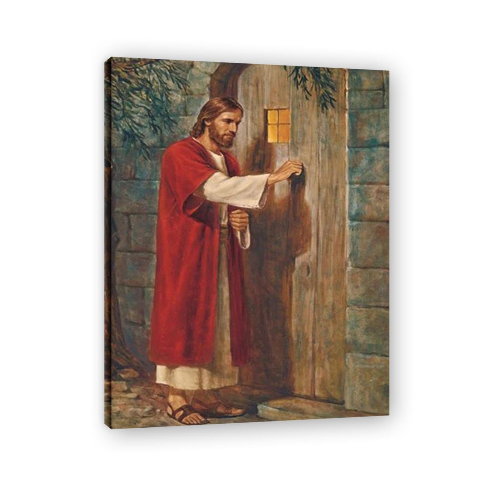 xukgmsg Knocking On The Door Jesus Wall Art Life Child Of God Poster Catholic Christian Lord Painting Religious Bible Picture For Living Room Church Modern Paintings Decorative Art 50x40cm