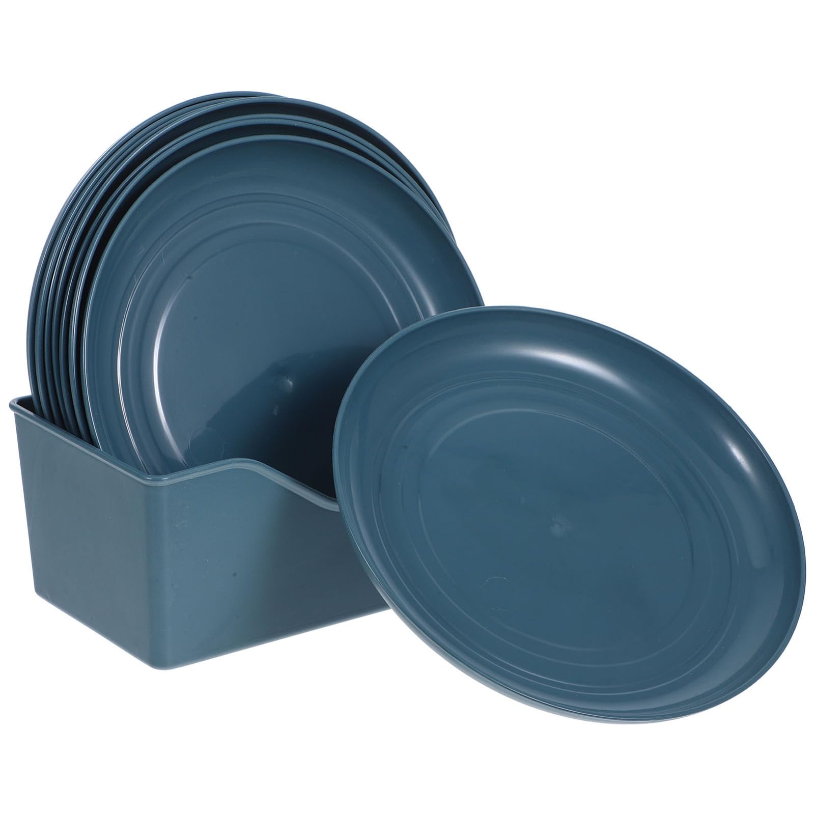 POPETPOP 8pcs Plastic Cat Food Bowls Set Wide Dishes For Indoor Cats Kittens Sky- Feeding Plates For Wet Dry Food For Short-Legged Easy To Base