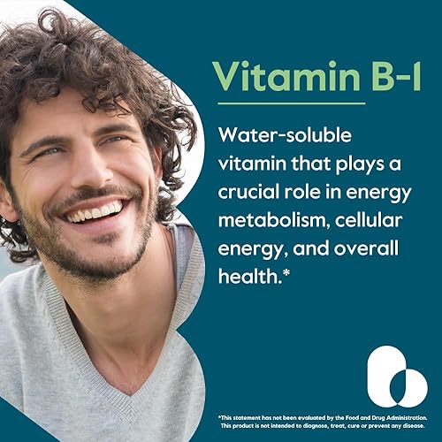 Miniatura 2 de BESTVITE Vitamina B-1 100 mg (240 cápsulas vegetarianas) - Sin estearatos - Sin fosfato dicálcico - Vegano - Sin OMG - Sin gluten