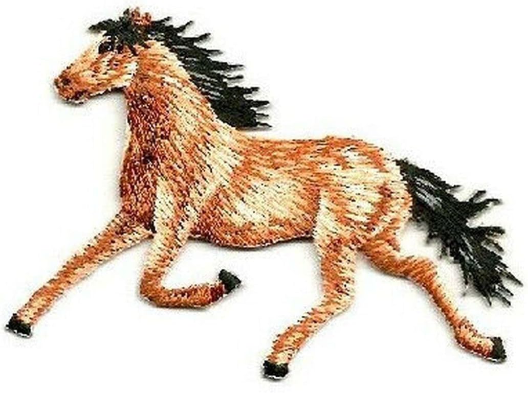 Horse - Western - Animal - Racing - Iron On Applique Patch - Left Embroidered Iron on Patch Sew On for Clothing Applique for Jackets, Hats, Backpacks Repair Patches for Craft