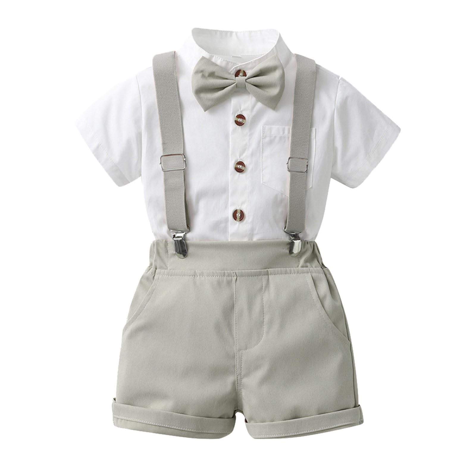 Maglietta con bretelle e shorts, set elegante e carino per bambino.
