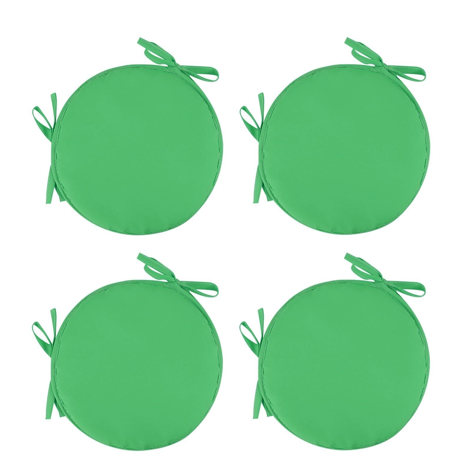 Coussins de chaise ronds vert lot de 4 pour jardin et cuisine 30 cm
