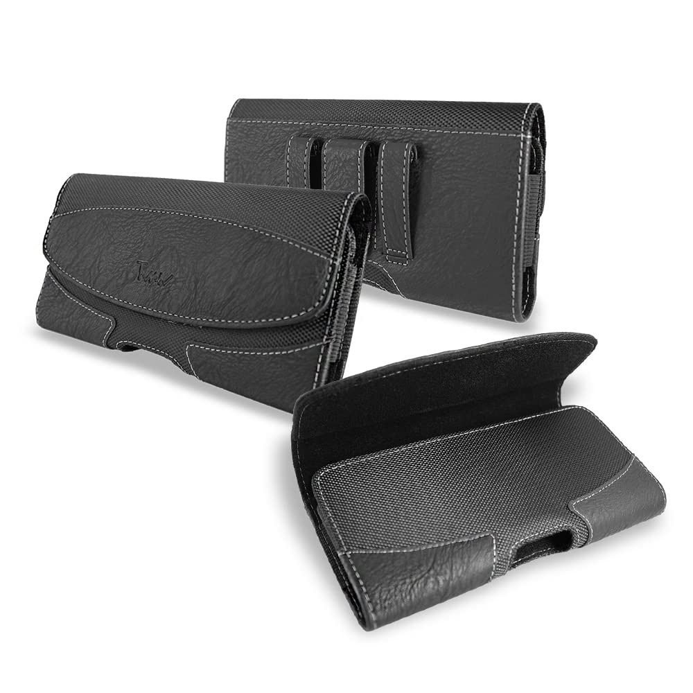 for Samsung Galaxy A13 5G Leather Pouch Case, TMAN Premium Leather Pouch case with [Belt Loop & Clip Holster] Samsung Galaxy A13 5G (XL Size Fit)