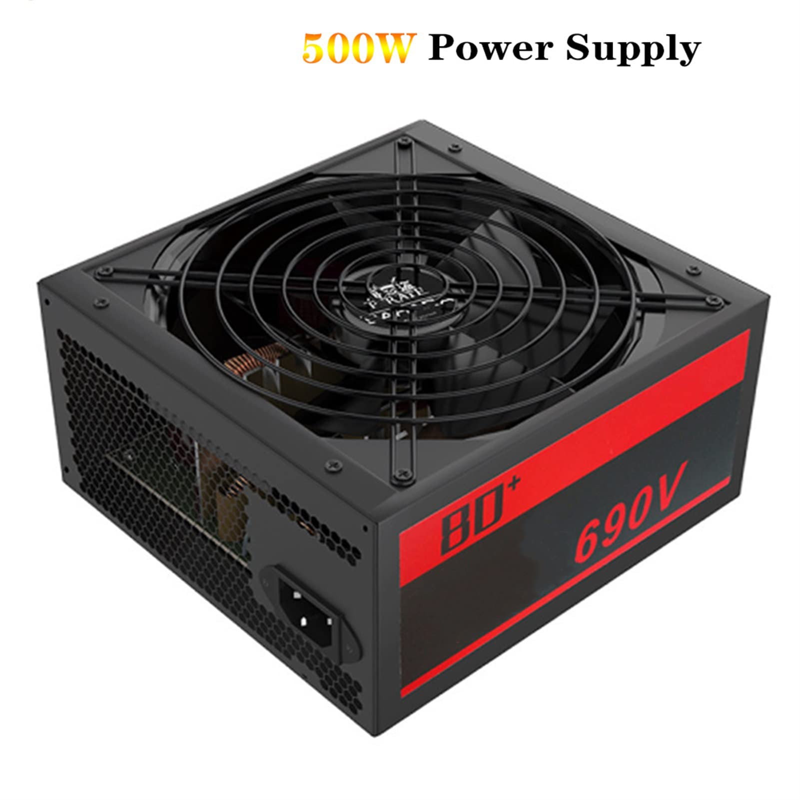 EPANO Zasilacz PC PSU znamionowy 500 W do obudowy komputera ATX Gaming 120mm wentylator 20/24PIN 12V źródło pulpitu