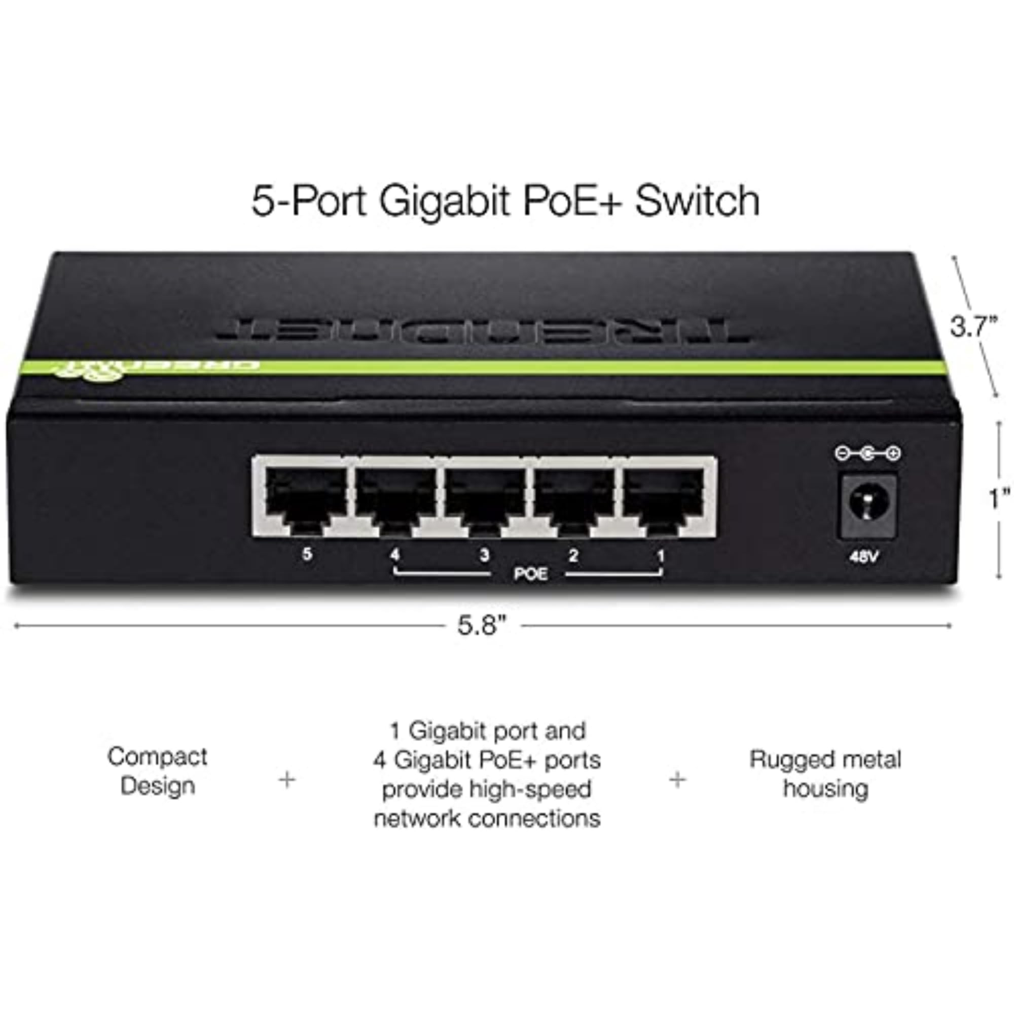 Amazon.com: TRENDnet 5-Port Gigabit PoE+ Switch, 31 W PoE Budget