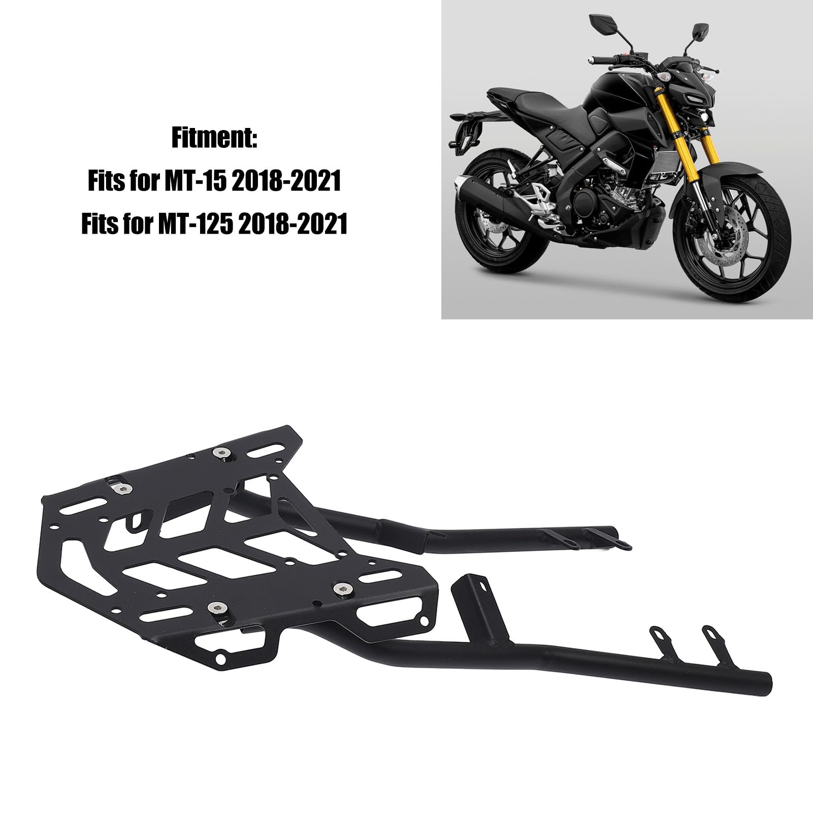 Wspornik Tylnego Bagażu, Tylny Bagażnik Motocykla Wspornik Bagażnika o Dużej Wytrzymałości z Tyłu do MT-15 MT-125 2018 do 2021
