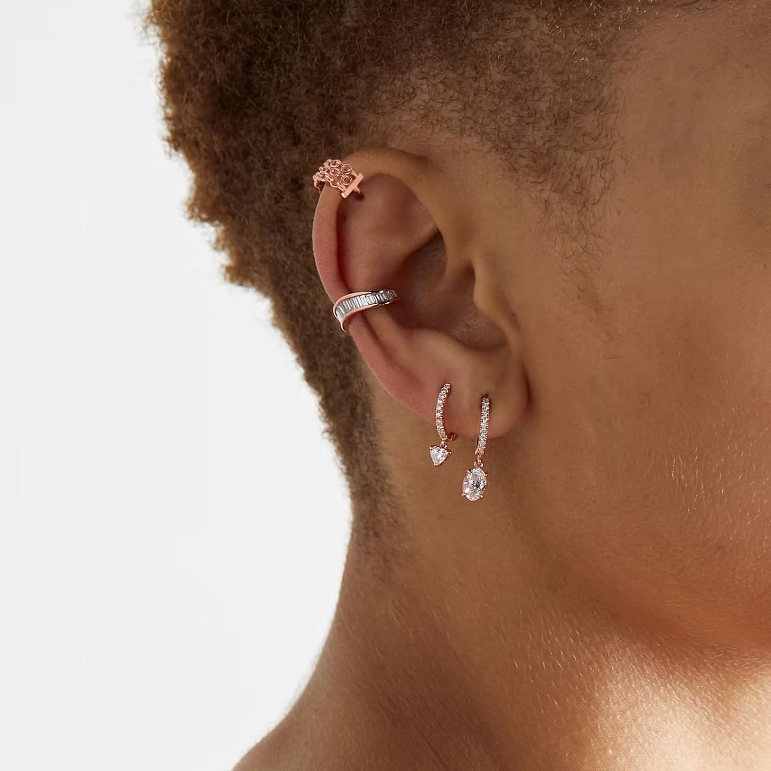 Stacked Chain Nose Ring Hoop, Hinged Clicker Septum Rings Lip Piercing Jewelry, 16G 316L Surgical Steel Tragus, Helix, Rook, Daith Cartilage Earring Piercing Jewelry - Image 4