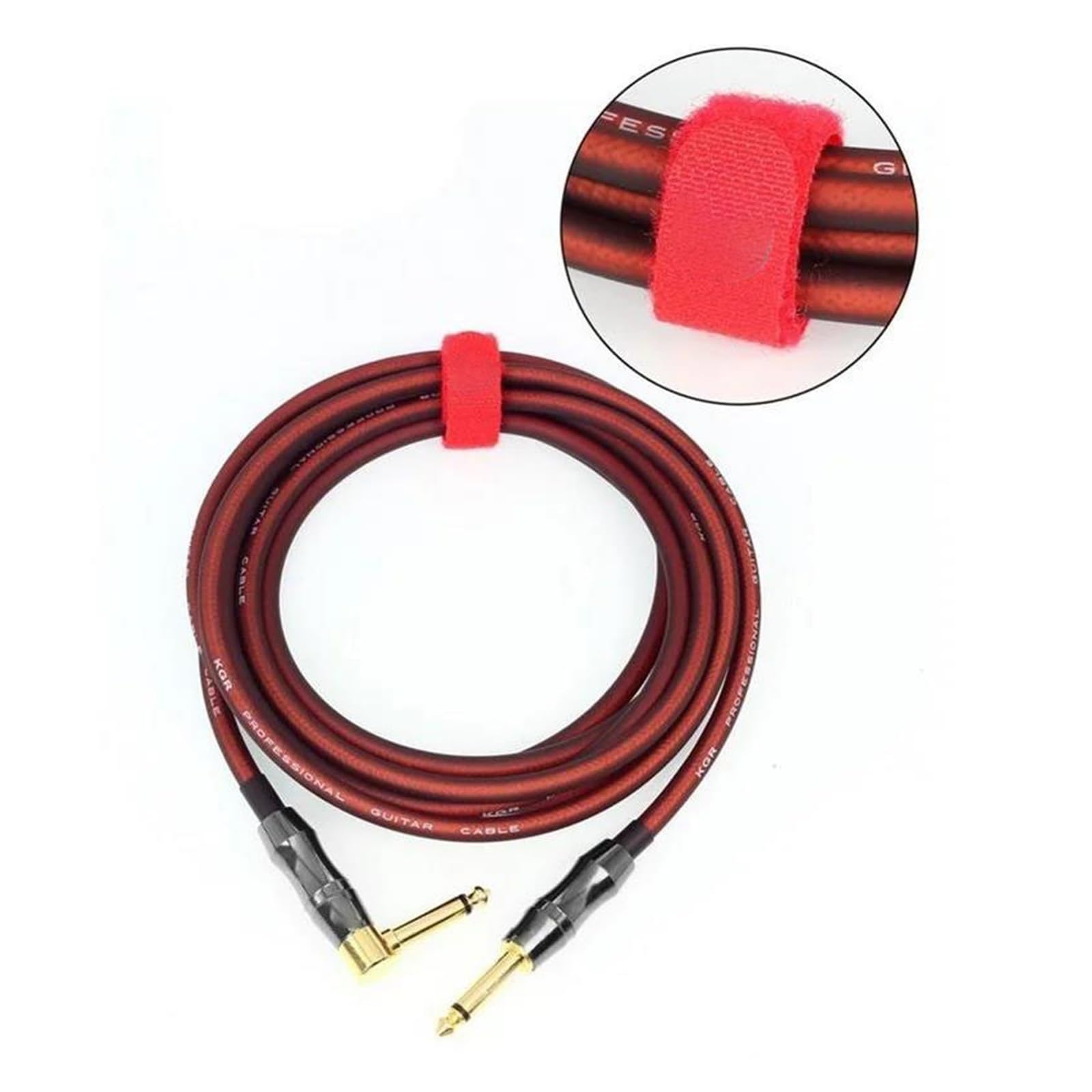 TSTS cable de audio de guitarra Cable De Para Guitarra Eléctrica Y Bajo Conector Recto A Ángulo Recto Protector De Reducción De Ruido Para Instrumentos Cable De Guitarra(Blue,300CM)