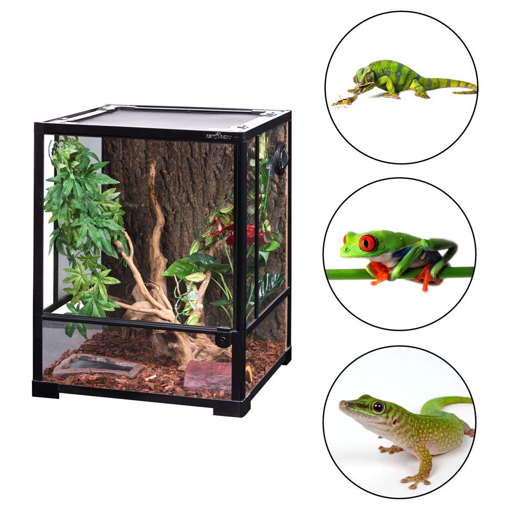 ReptiZoo Terrario de Cristal 45 x 45 x 60 cm con Puerta giratoria, Desmontable. RK0110NS (sin Contenido).