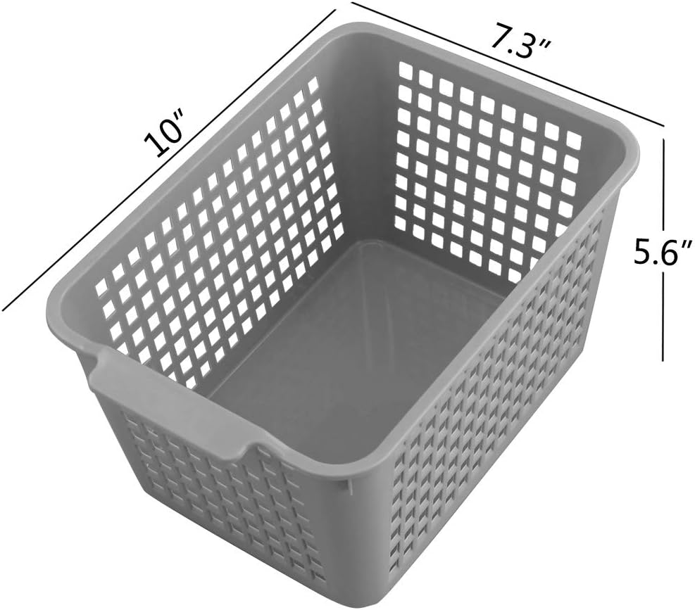 Jekiyo 6 Packs Small Plastic Storage Baskets, Pantry Organizing Bin