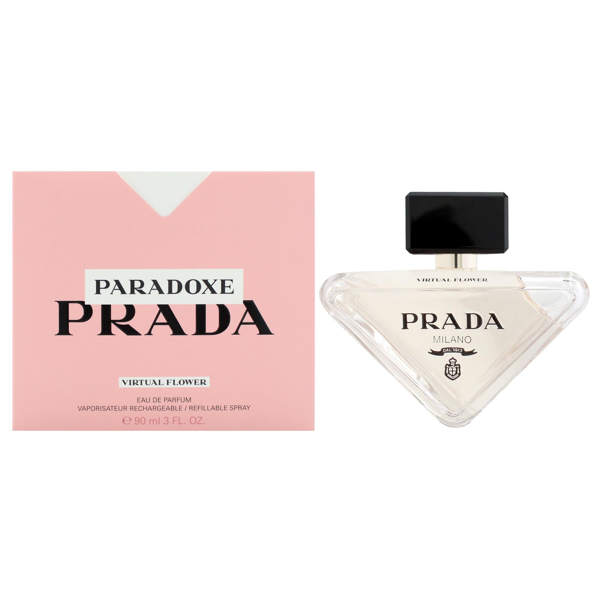 PradaParadoxe Virtual Flower Eau De Parfum Spray for Women, 3.0 Ounce (Refillable)