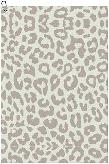 Toallas de microfibra con estampado de leopardo, color marrón, adecuadas para bolsas de golf con mosquetones.