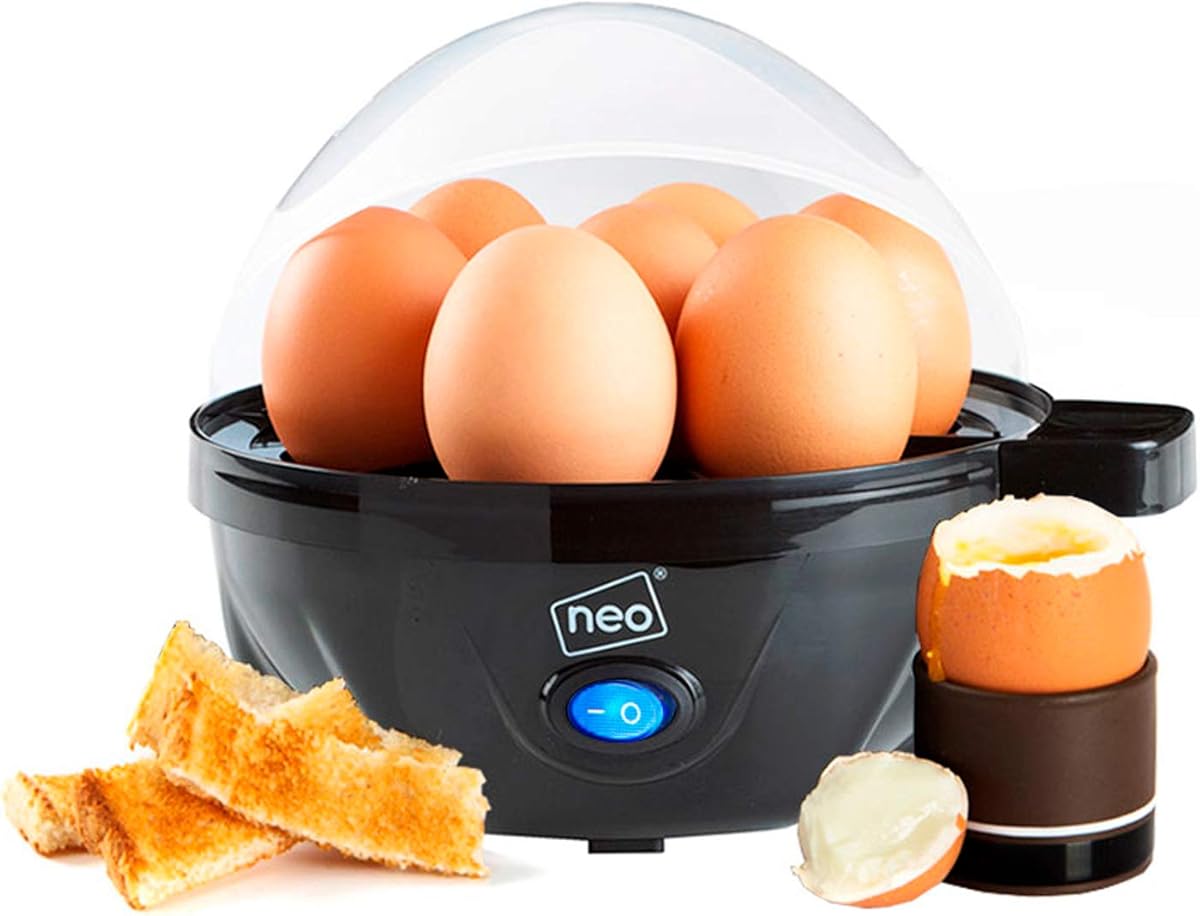 Neo 3 in 1 Durable Kitchen Electric Egg Cooker, Boiler, Poacher Poached Boiled & Omelette Maker Machine Steamer with Timer (Clear Egg)
