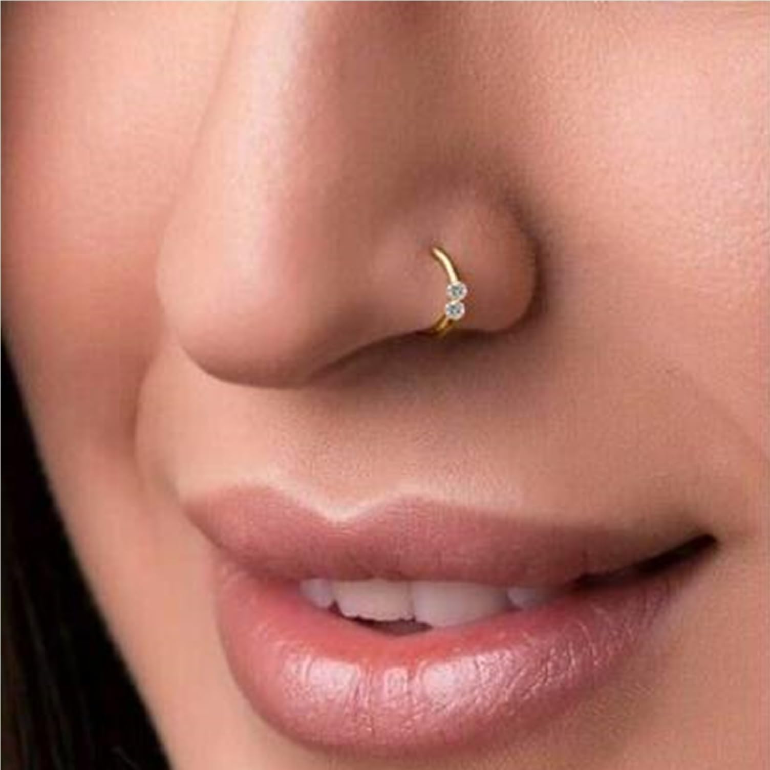 House Of Common Gold-Plated Plated Brass, Metal Nose Ring Gold