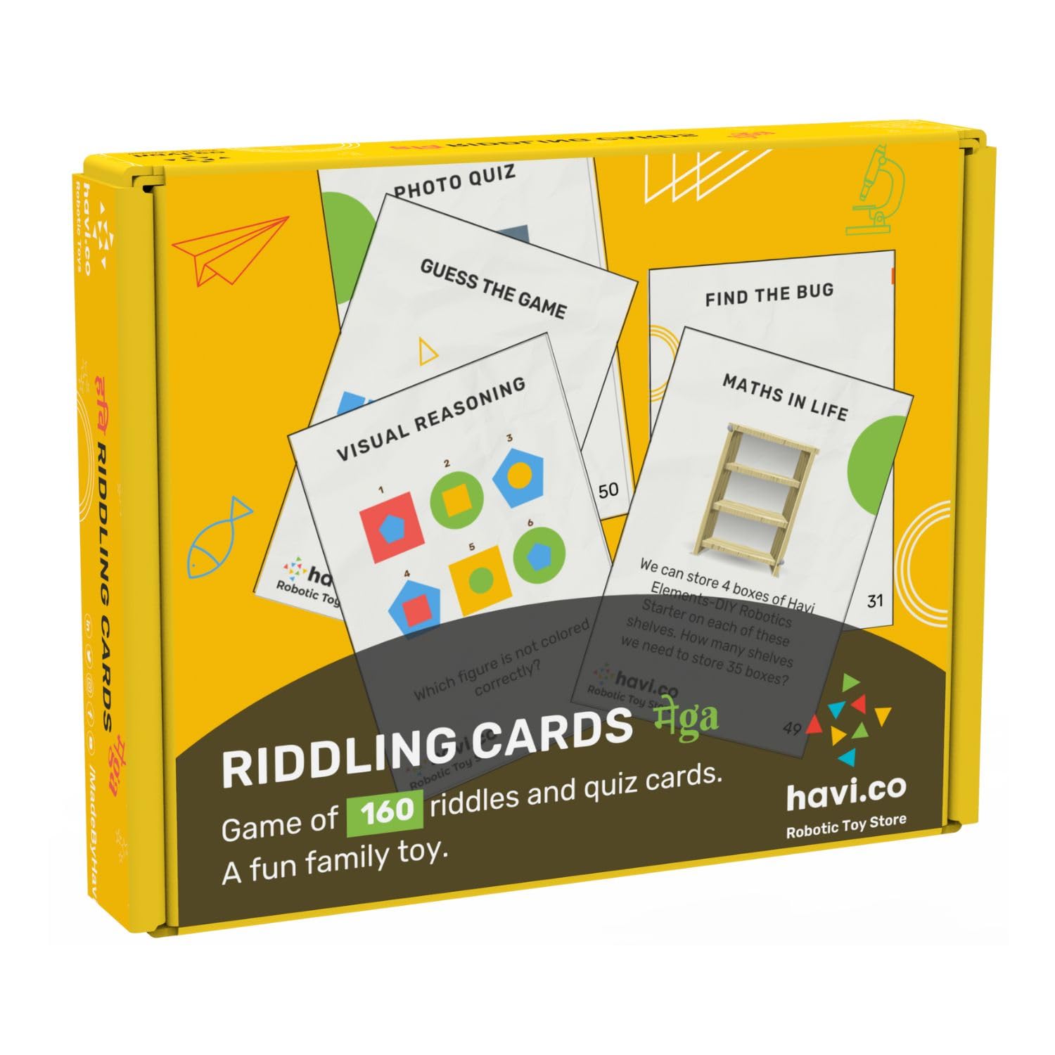HAVI Riddling Cards Mega - Game of 160 Quiz Cards & Riddles | Family Game for Kids Age 8+ | Brain Games for Kids (B0CMQMDKFB) Amazon Price History, Amazon Price Tracker