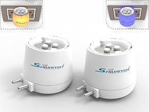 SHIVANSH TECHNOLOGY Kapoor Dani Electrical Camphor Diffuser Burner | Aroma Diffuser for Home Electric, Essential Oil Diffuser with Night Lamp (Warm White & Blue Light - Each 1 Piece)