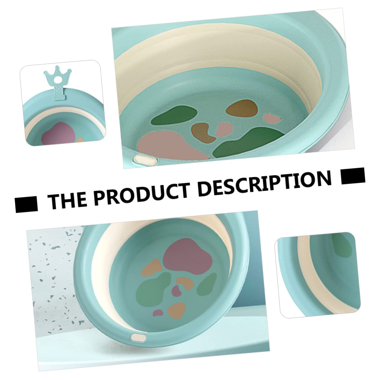 TOYANDONA Portable Folding Silicone Washing Basin Cartoon Foot Bath for Newborns Lightweight Collapsible Basin for Outdoor Camping Hiking Picnics Safe and Smooth Design for Boys