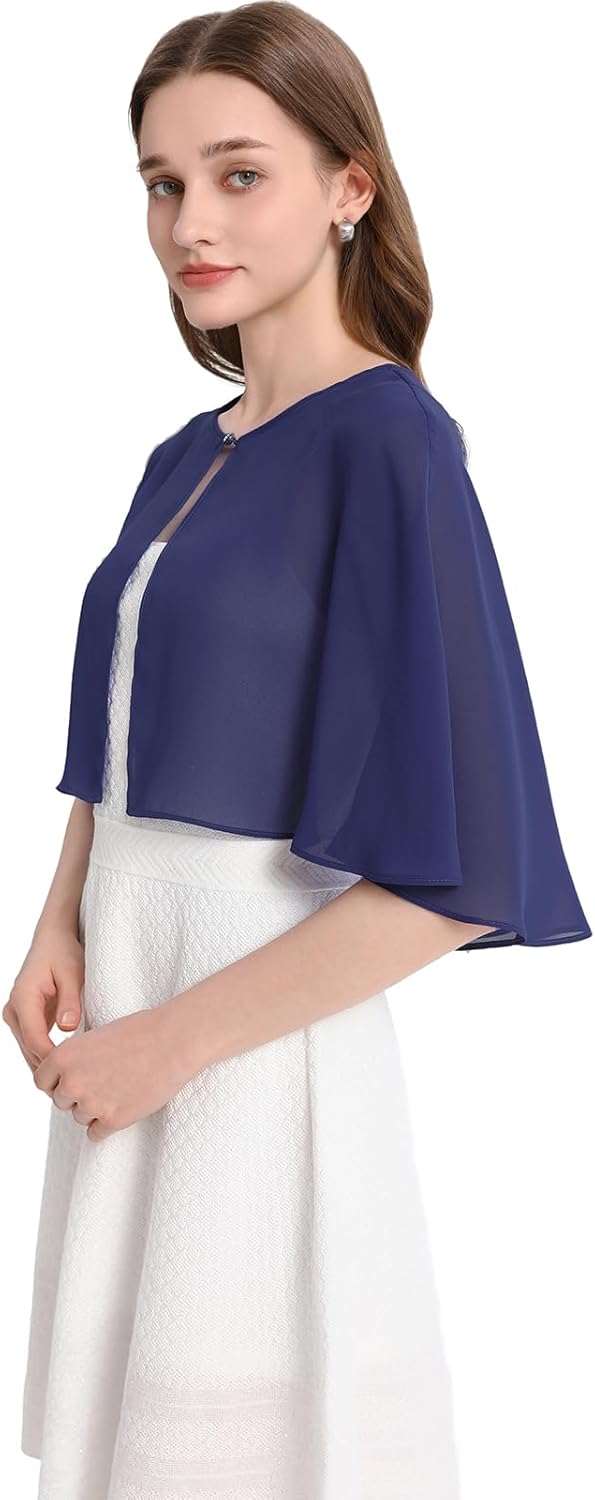 Shawl and Wraps for Evening Dress Chiffon Shawls Wedding Shrug Guest Bridesmaid Cape Scarves for Womens - Image 2